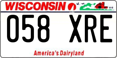WI license plate 058XRE