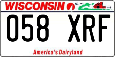 WI license plate 058XRF