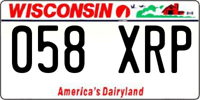 WI license plate 058XRP