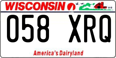 WI license plate 058XRQ