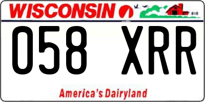 WI license plate 058XRR