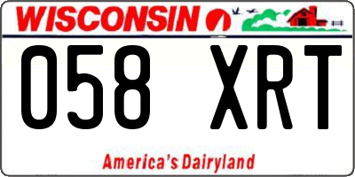 WI license plate 058XRT