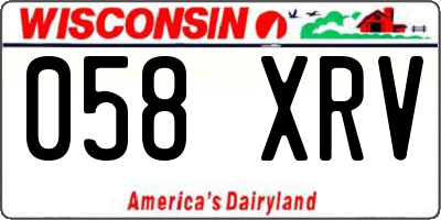 WI license plate 058XRV