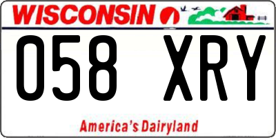 WI license plate 058XRY