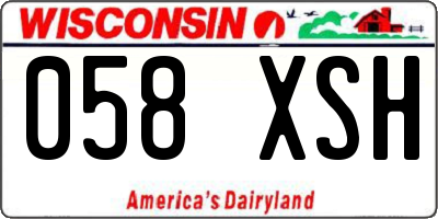 WI license plate 058XSH