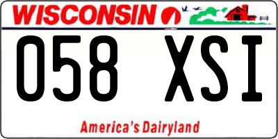 WI license plate 058XSI