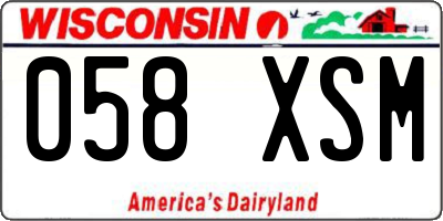WI license plate 058XSM