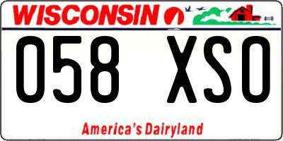 WI license plate 058XSO
