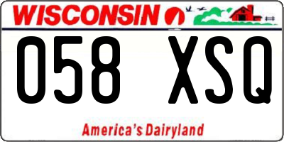 WI license plate 058XSQ