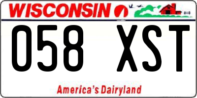 WI license plate 058XST