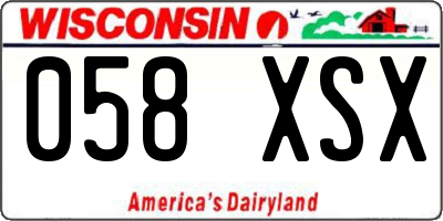 WI license plate 058XSX