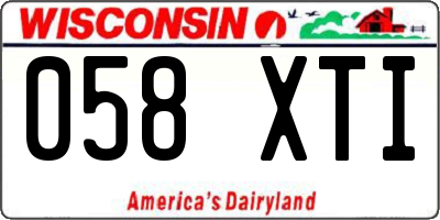 WI license plate 058XTI