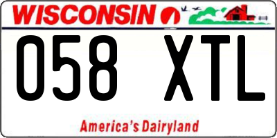 WI license plate 058XTL