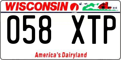 WI license plate 058XTP