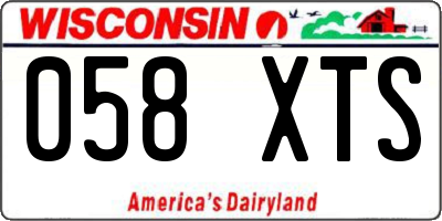 WI license plate 058XTS