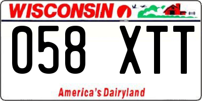 WI license plate 058XTT