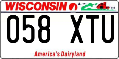 WI license plate 058XTU