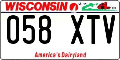 WI license plate 058XTV
