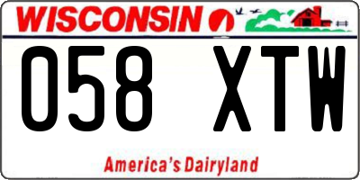 WI license plate 058XTW
