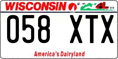 WI license plate 058XTX