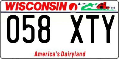 WI license plate 058XTY