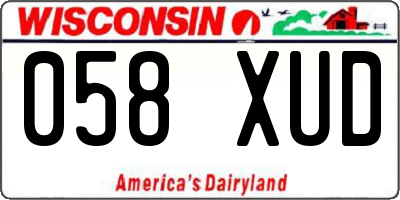 WI license plate 058XUD