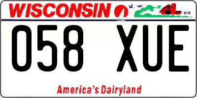 WI license plate 058XUE