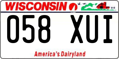 WI license plate 058XUI