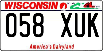 WI license plate 058XUK