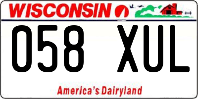 WI license plate 058XUL