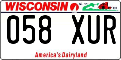 WI license plate 058XUR