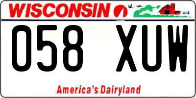WI license plate 058XUW