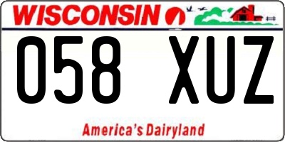 WI license plate 058XUZ