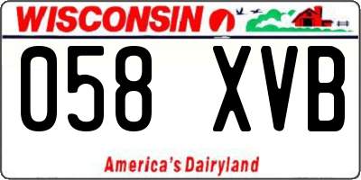 WI license plate 058XVB
