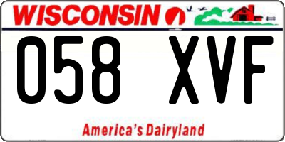 WI license plate 058XVF