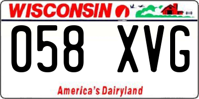 WI license plate 058XVG