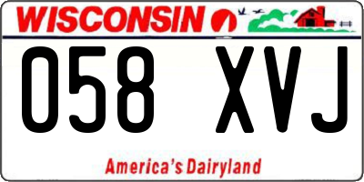 WI license plate 058XVJ