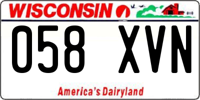 WI license plate 058XVN