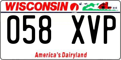 WI license plate 058XVP