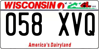 WI license plate 058XVQ