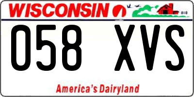 WI license plate 058XVS