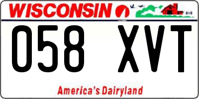 WI license plate 058XVT