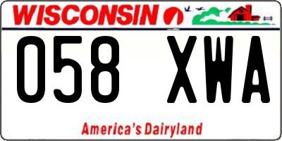 WI license plate 058XWA