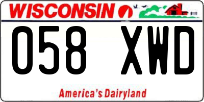 WI license plate 058XWD