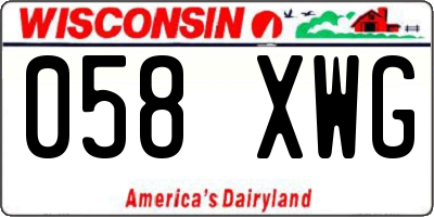 WI license plate 058XWG