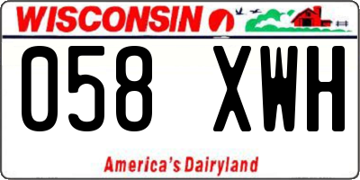 WI license plate 058XWH