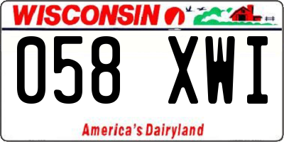 WI license plate 058XWI