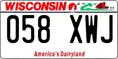 WI license plate 058XWJ