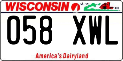 WI license plate 058XWL