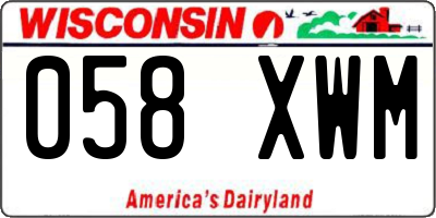 WI license plate 058XWM